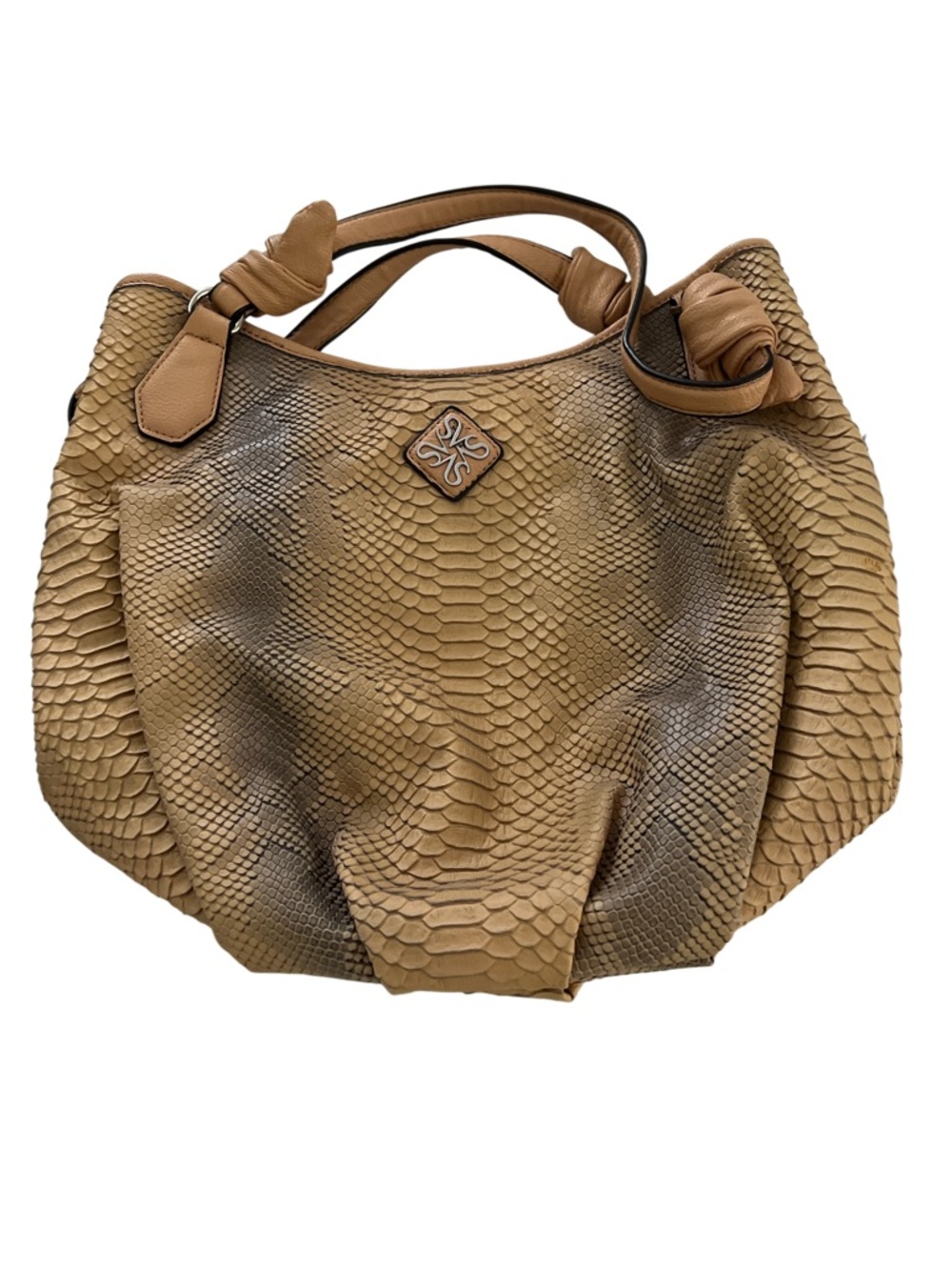 Simply Vera Vera Wang Tan Python-Embossed Hobo Bag
